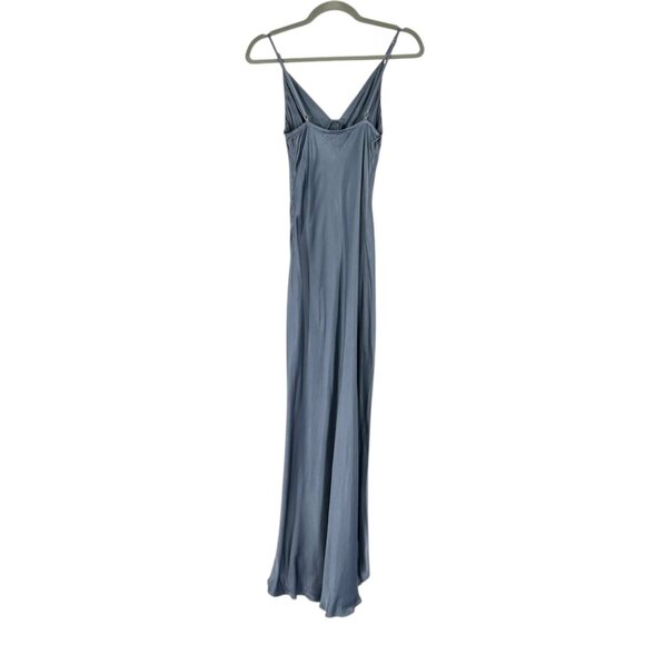 NWT Shona Joy La Lune Button Front Bias Slip Dress in Blue Smoke - Picture 4 of 10